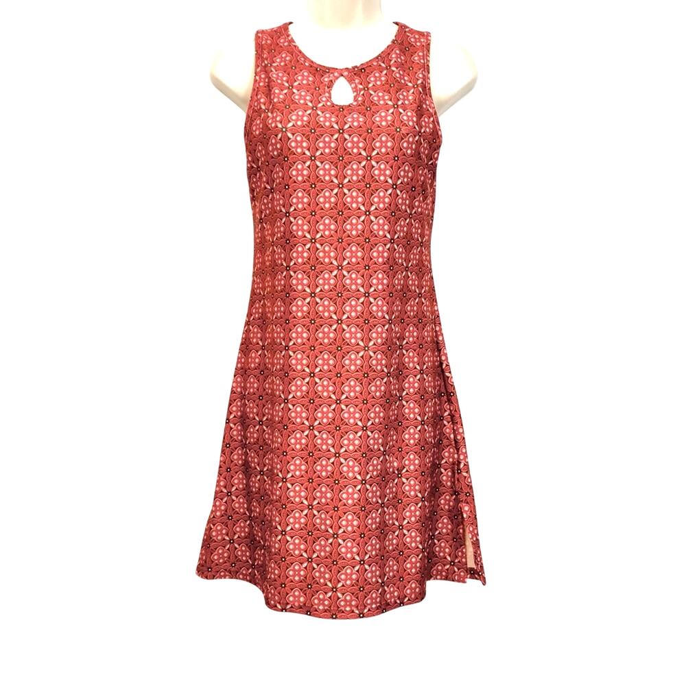 Sleeveless Red Patterned Dress